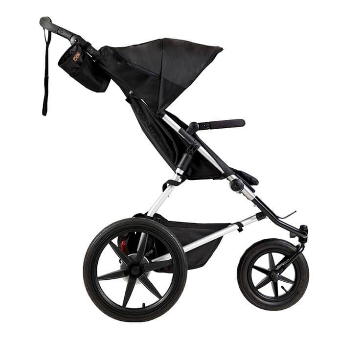 Mountain Buggy terrain stroller in onyx black colour side view_onyx