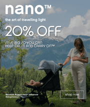 save big on nano travel pram so you can keep calm and carry on™ - pregnant woman with pram out bush - Mountain Buggy® nano™ influencer @abigailwatson