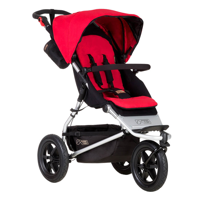 mountain buggy urban jungle all-terrain buggy OHbaby awards logo 3/4 view shown in color berry_berry