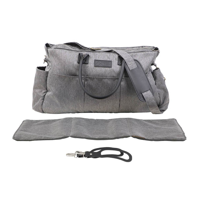 Mountain Buggy luxury satchel bag with blanet and clips in colour herringbone_herringbone