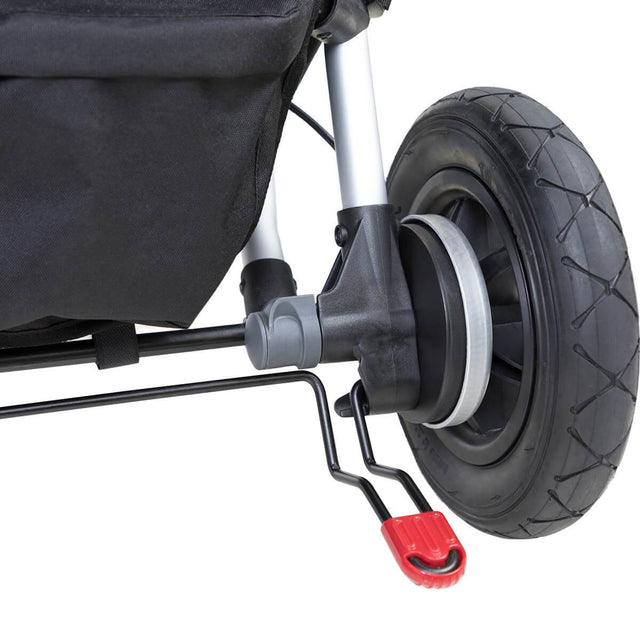 Mountain Buggy duet double buggy close up of foot brake in colour black_black