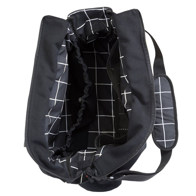 Mountain Buggy double satchel bag opened in colour grid_grid