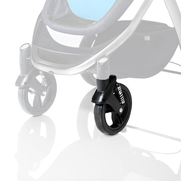 mountain buggy cosmopolitan 4 wheel luxury compact stroller front wheel_black