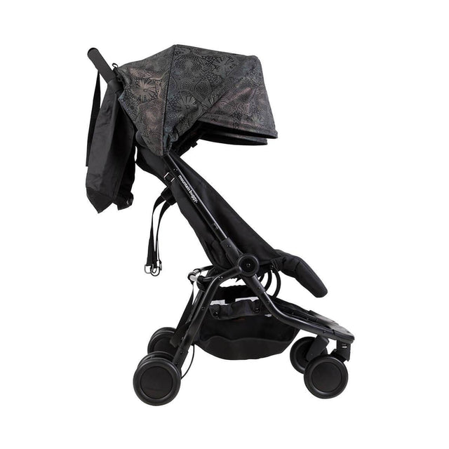 Mountain Buggy nano duo double lightweight buggy side view with seat reclined in colour year of the dog_year of dog