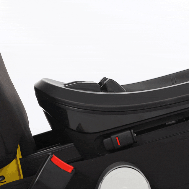 Mountain Buggy protect i-size infant car seat close up animation of isofix base