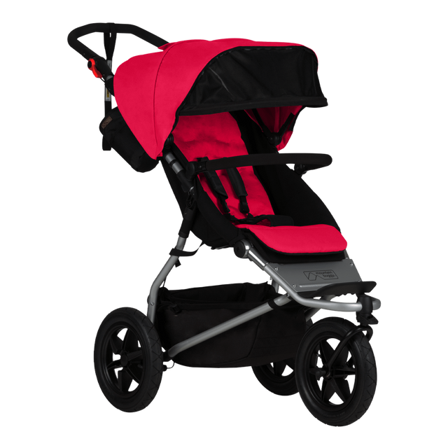 mountain buggy urban jungle all-terrain buggy 3/4 view shown in color berry_berry
