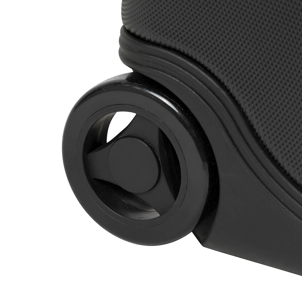 Mountain Buggy travel solution XL travel bag close up of wheel in colour black_black