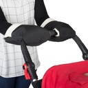 Mountain Buggy set of 2 handmuffs attached to handle bar of the buggy_black