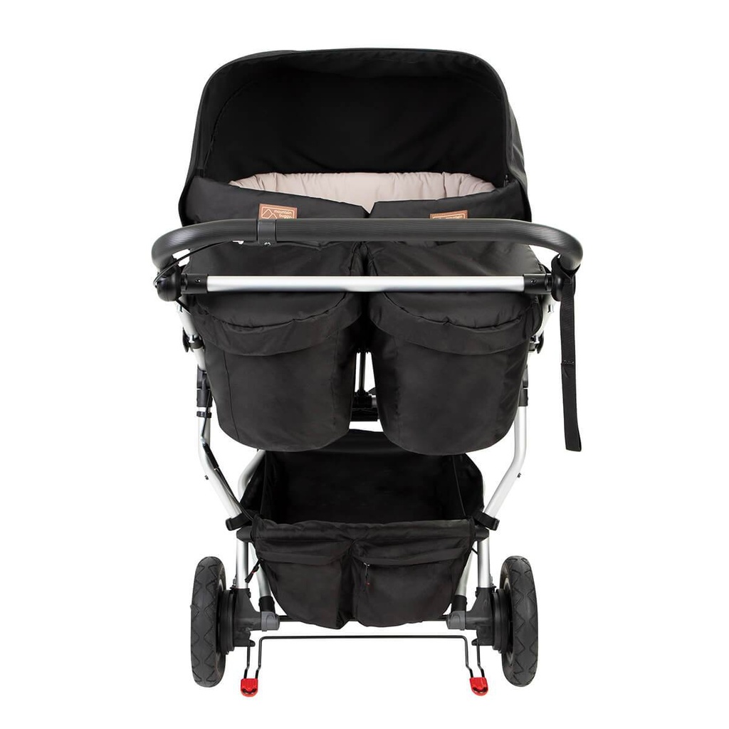 rear parents view of duet buggy with the carrycot plus installed_black