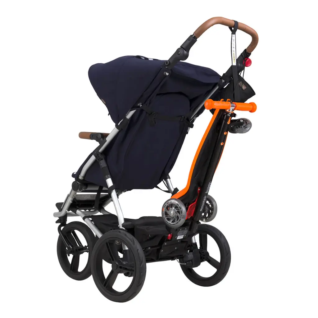 Mountain-Buggy-freerider-stroller-board-in-orange-can-be-easily-folded.webp